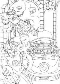 Fisă de colorat cu Cei patru fantastici de colorat p24