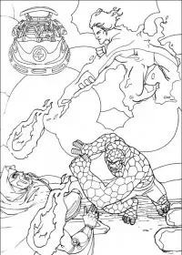 Fisă de colorat cu Cei patru fantastici de colorat p25