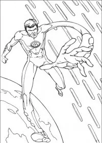 Fisă de colorat cu Cei patru fantastici de colorat p27