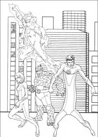 Fisă de colorat cu Cei patru fantastici de colorat p35