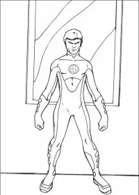 Fisă de colorat cu Cei patru fantastici de colorat p43