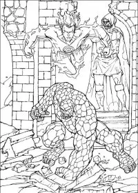 Fisă de colorat cu Cei patru fantastici de colorat p56