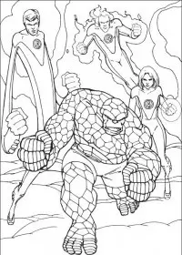 Fisă de colorat cu Cei patru fantastici de colorat p57
