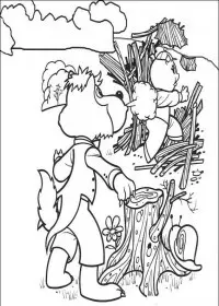 Fisă de colorat cu Cei trei purcelusi de colorat p03