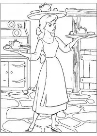 Fisă de colorat cu Cenusareasa de colorat p02