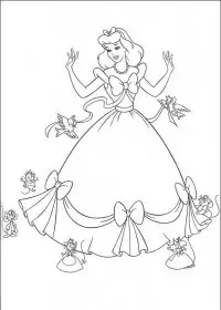 Fisă de colorat cu Cenusareasa de colorat p09