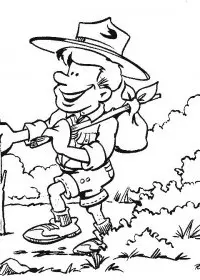 Fisă de colorat cu Cercetasi de colorat p06