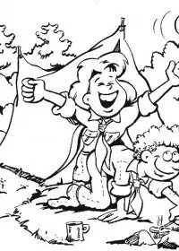 Fisă de colorat cu Cercetasi de colorat p07