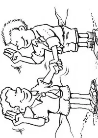 Fisă de colorat cu Cercetasi de colorat p08