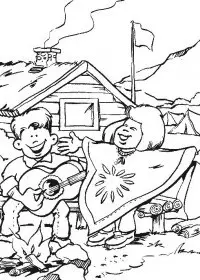 Fisă de colorat cu Cercetasi de colorat p10