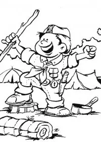 Fisă de colorat cu Cercetasi de colorat p12