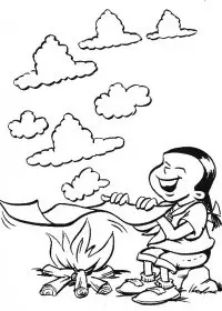 Fisă de colorat cu Cercetasi de colorat p13