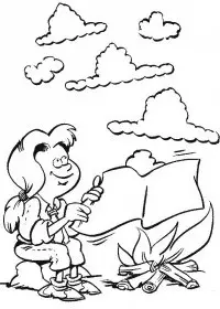 Fisă de colorat cu Cercetasi de colorat p14