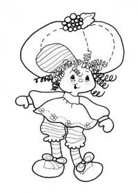 Fisă de colorat cu Charlotta cu capsuni de colorat p03