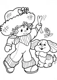 Fisă de colorat cu Charlotta cu capsuni de colorat p05