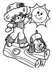 Fisă de colorat cu Charlotta cu capsuni de colorat p06