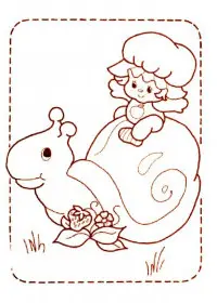 Fisă de colorat cu Charlotta cu capsuni de colorat p07