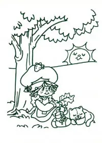 Fisă de colorat cu Charlotta cu capsuni de colorat p08