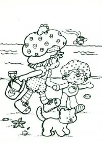 Fisă de colorat cu Charlotta cu capsuni de colorat p10