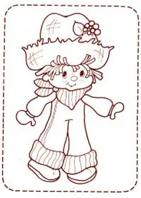 Fisă de colorat cu Charlotta cu capsuni de colorat p13