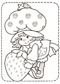 Fisă de colorat cu Charlotta cu capsuni de colorat p15