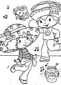 Fisă de colorat cu Charlotta cu capsuni de colorat p19