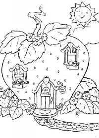 Fisă de colorat cu Charlotta cu capsuni de colorat p22