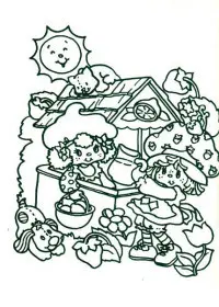 Fisă de colorat cu Charlotta cu capsuni de colorat p23