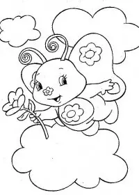 Fisă de colorat cu Charlotta cu capsuni de colorat p25