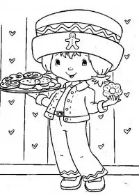 Fisă de colorat cu Charlotta cu capsuni de colorat p27