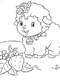 Fisă de colorat cu Charlotta cu capsuni de colorat p29