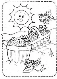 Fisă de colorat cu Charlotta cu capsuni de colorat p36