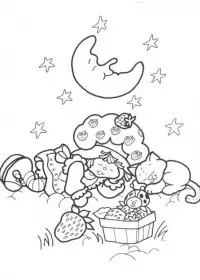 Fisă de colorat cu Charlotta cu capsuni de colorat p44