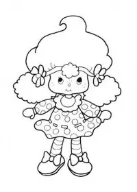 Fisă de colorat cu Charlotta cu capsuni de colorat p45
