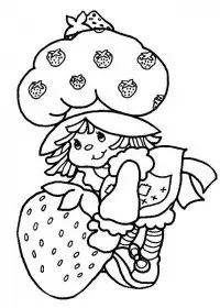 Fisă de colorat cu Charlotta cu capsuni de colorat p46