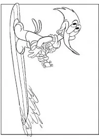 Fisă de colorat cu Ciocanitoarea woody de colorat p02