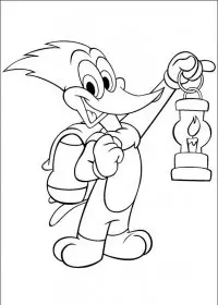 Fisă de colorat cu Ciocanitoarea woody de colorat p08