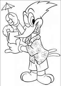 Fisă de colorat cu Ciocanitoarea woody de colorat p09