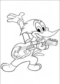 Fisă de colorat cu Ciocanitoarea woody de colorat p12