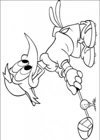 Fisă de colorat cu Ciocanitoarea woody de colorat p13