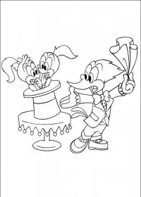 Fisă de colorat cu Ciocanitoarea woody de colorat p17