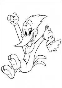 Fisă de colorat cu Ciocanitoarea woody de colorat p19