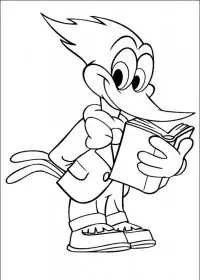 Fisă de colorat cu Ciocanitoarea woody de colorat p20