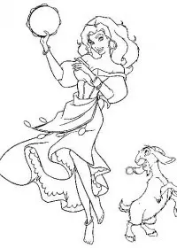 Fisă de colorat cu Cocosatul de la notre dame de colorat p08