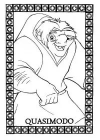 Fisă de colorat cu Cocosatul de la notre dame de colorat p09