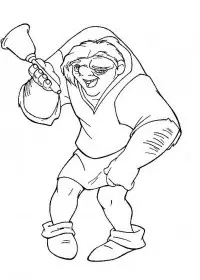 Fisă de colorat cu Cocosatul de la notre dame de colorat p10