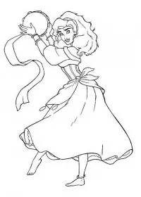 Fisă de colorat cu Cocosatul de la notre dame de colorat p12