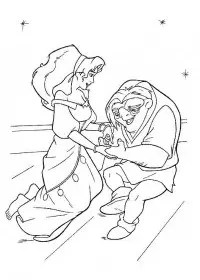 Fisă de colorat cu Cocosatul de la notre dame de colorat p14