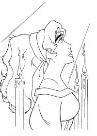 Fisă de colorat cu Cocosatul de la notre dame de colorat p15