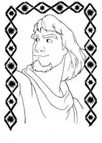 Fisă de colorat cu Cocosatul de la notre dame de colorat p16